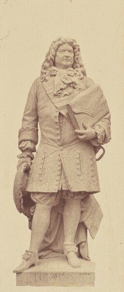 Édouard Baldus, ["Louvois", Statue by Aimé Millet, Decoration of the Louvre, Paris]