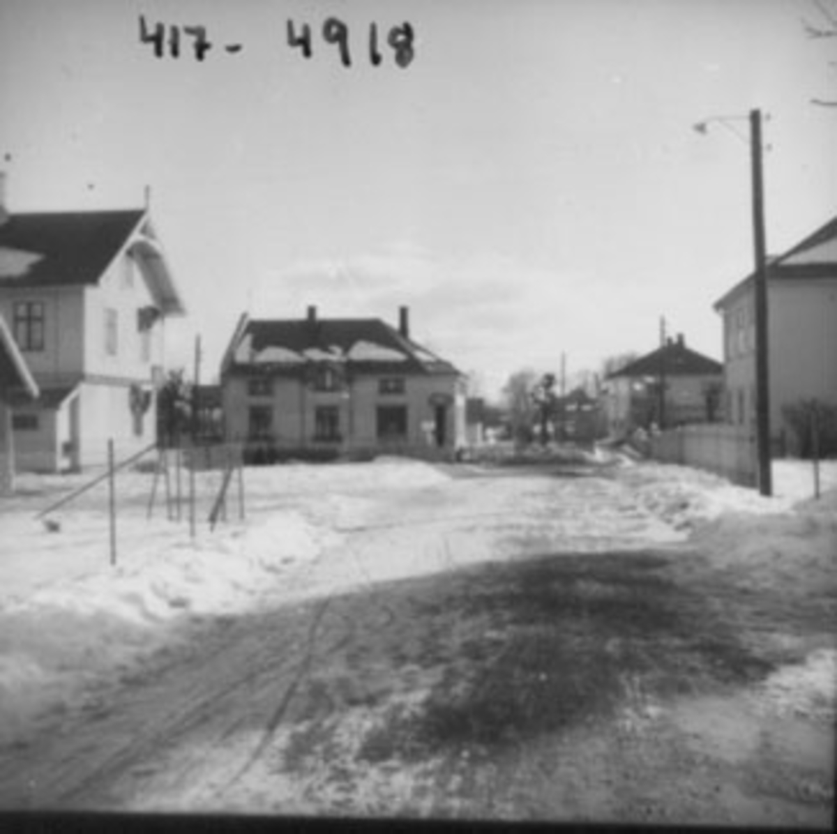 Anno Domkirkeodden, OVERSIKT STANGEBYEN, STORGATA. /SKOLEGATA. , ØVRE HOELS GÅRD, OTTESTADSGÅRD, THORESEN, ALF, , FRAM, VINTER,