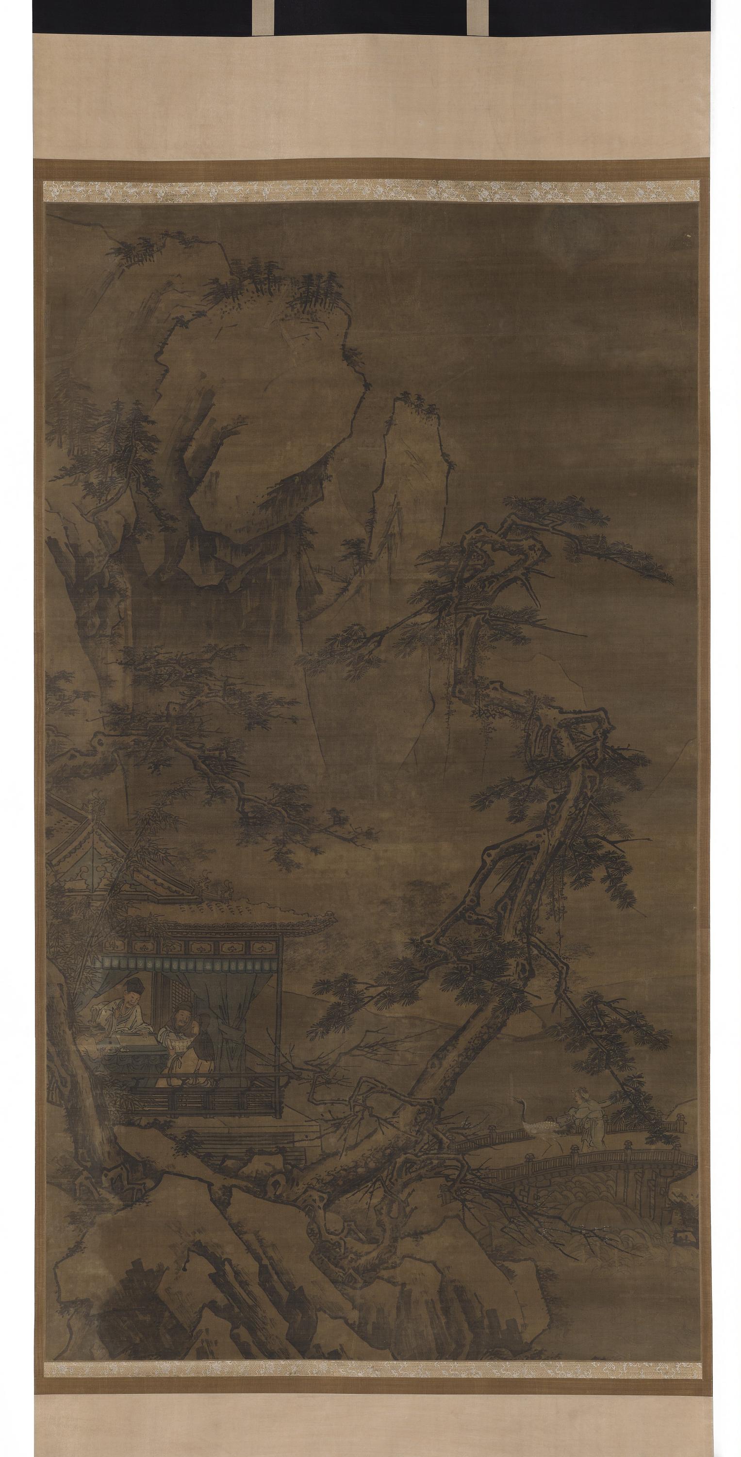 Formerly attributed to Ma Yuan, Three scholars in a pavilion composing poetry