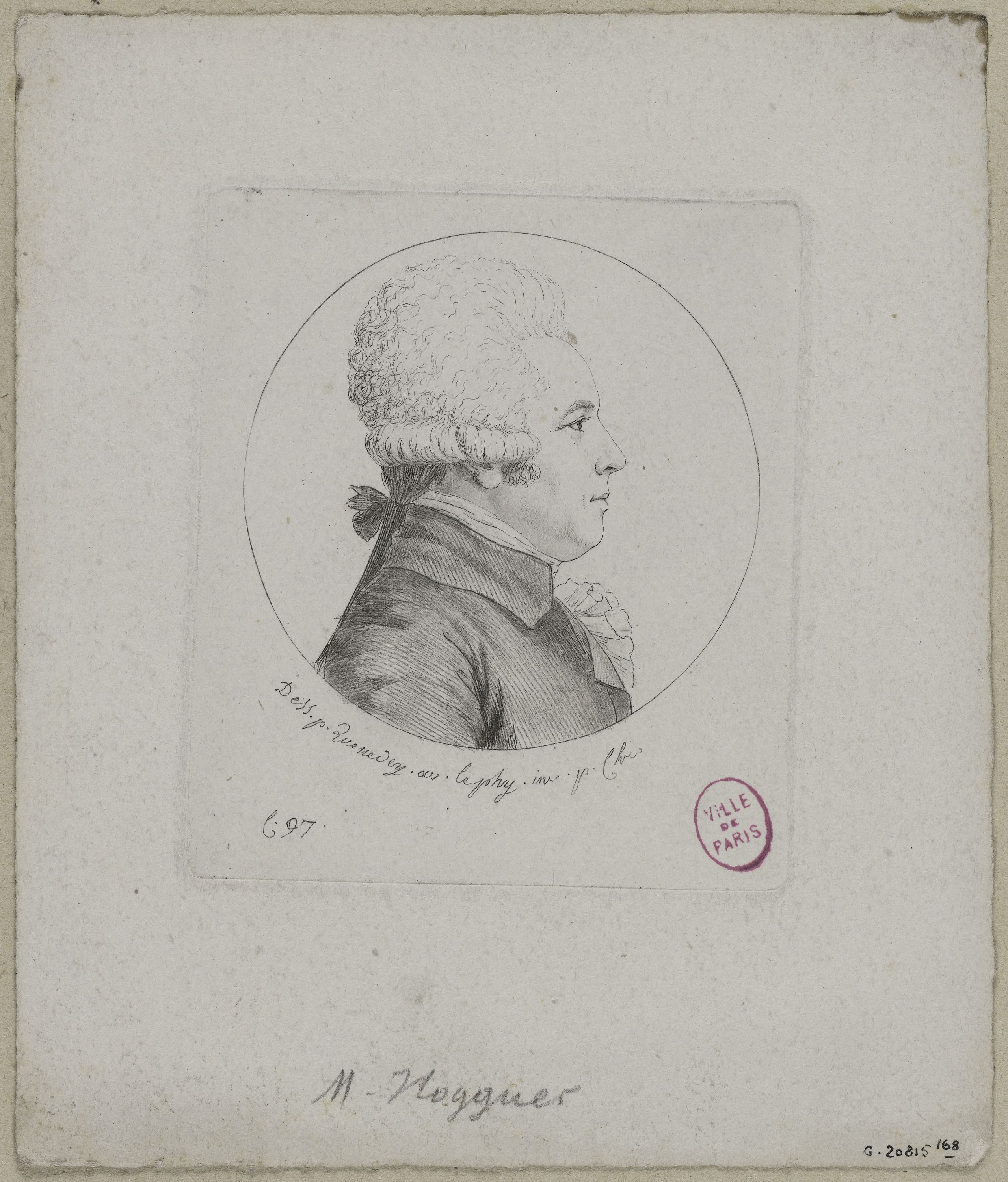 Edmé Quenedey, Portrait de Monsieur Hogguer