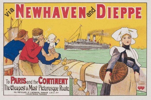 Unknown, To Paris and the Continent via Newhaven and Dieppe