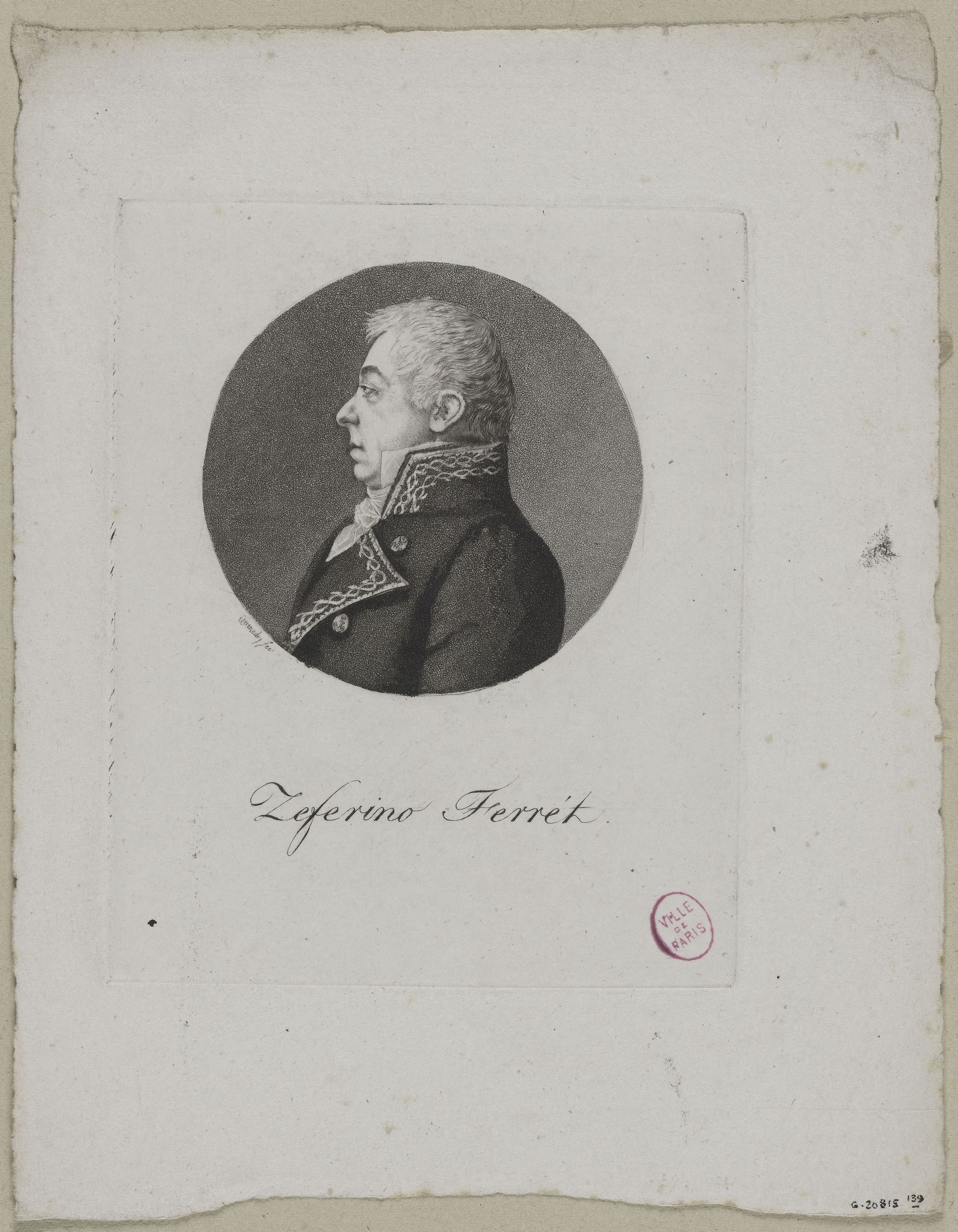 Edmé Quenedey, Portrait de Monsieur Ferrét (Zeferino)