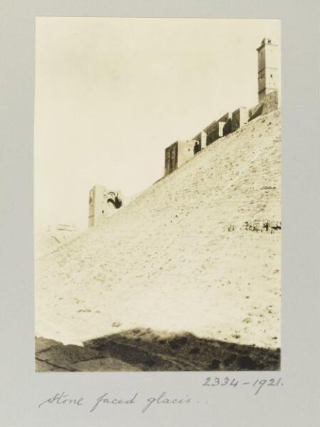 K.A.C. Creswell, Stone faced glacis in Citadel, Aleppo