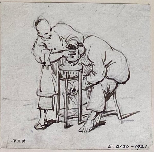 George Chinnery, A Chinese barber and customer