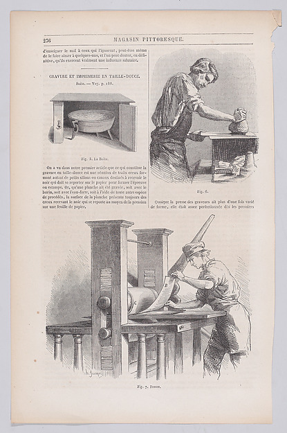 Charles Jacque, Engraving and Intaglio Printing, from "Le Magasin Pittoresque"