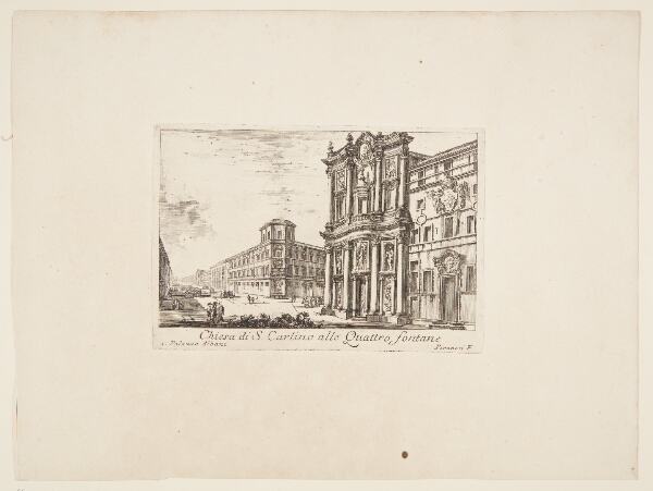 Giovanni Battista Piranesi, S. Carlino-kirken ved De fire fontæner. 1. Palazzo Albani