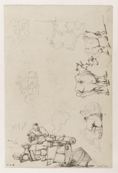 George Chinnery, A blacksmith, and other sketches