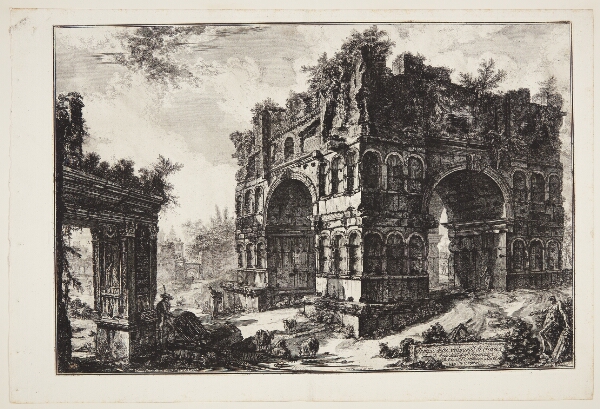 Giovanni Battista Piranesi, Det såkaldte Janus-tempel, eller Janus-buen, til højre vekselerernes bue