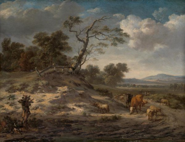 Jan Wijnants, Landscape with Cattle on a Country Road