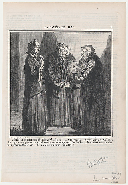 Honoré Daumier, On dit qu'on commence déja a la voir..., from La Comète de 1857, published in Le Charivari, March 7, 1857