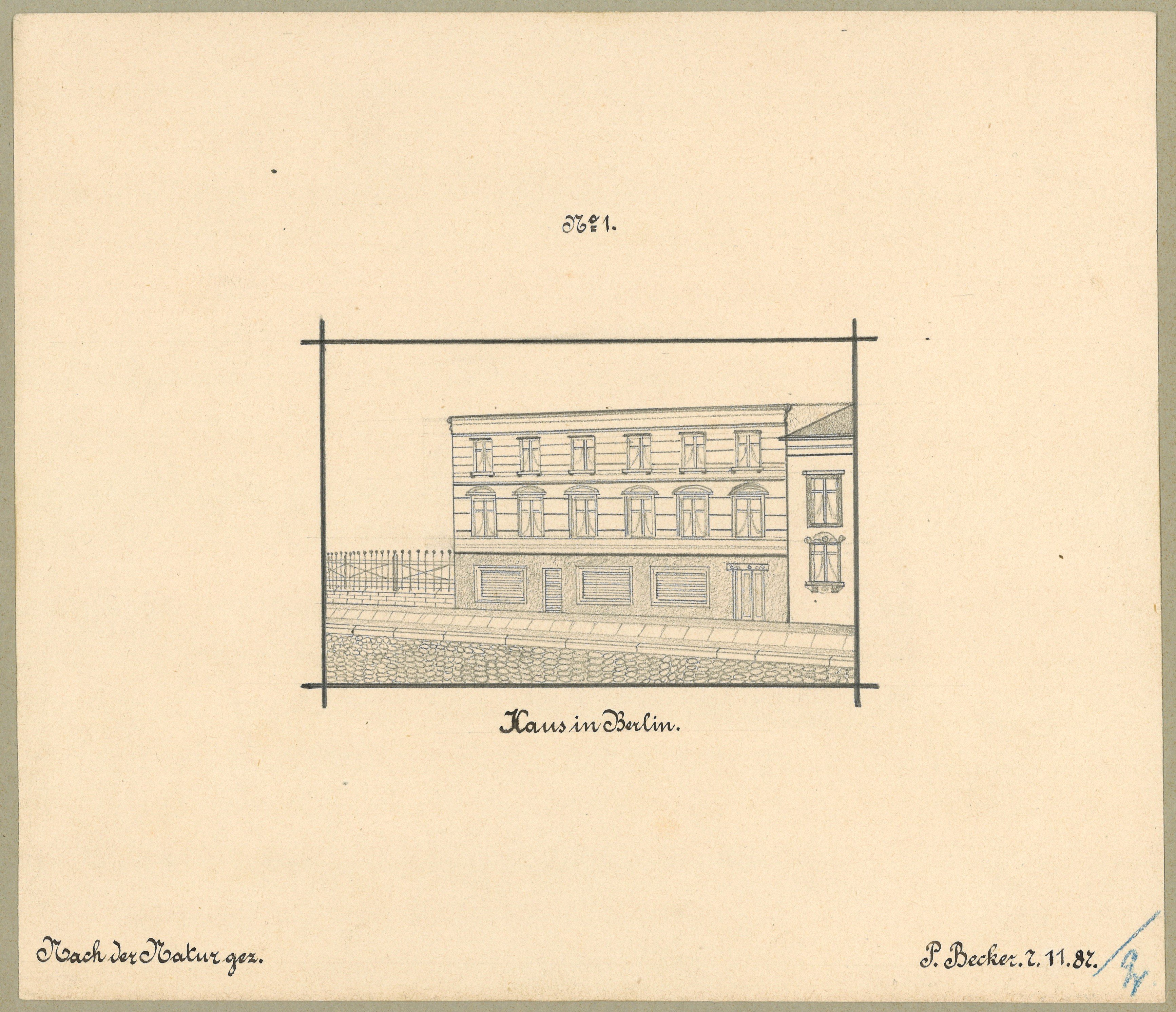 Paul Becker (Lehrer), Berlin: Unidentifiziertes dreigeschossiges Mietshaus