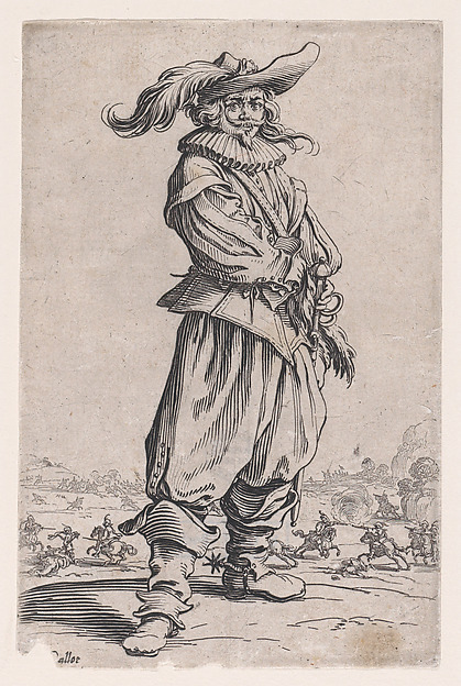 Jacques Callot, Le Guerrier au Chapeau Orné d'une Grande Plume (The Officer with a Large Feather in His Hat), from "La Noblesse" (The Nobility)