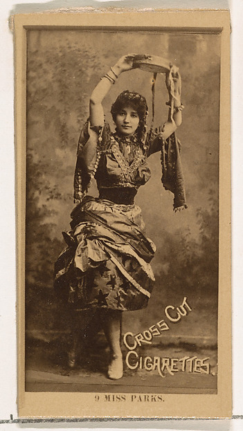 W. Duke, Sons & Co., Card Number 9, Miss Parks, from the Actors and Actresses series (N145-2) issued by Duke Sons & Co. to promote Cross Cut Cigarettes