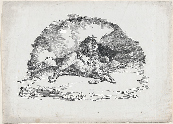 Théodore Géricault, Lion Devouring a Horse