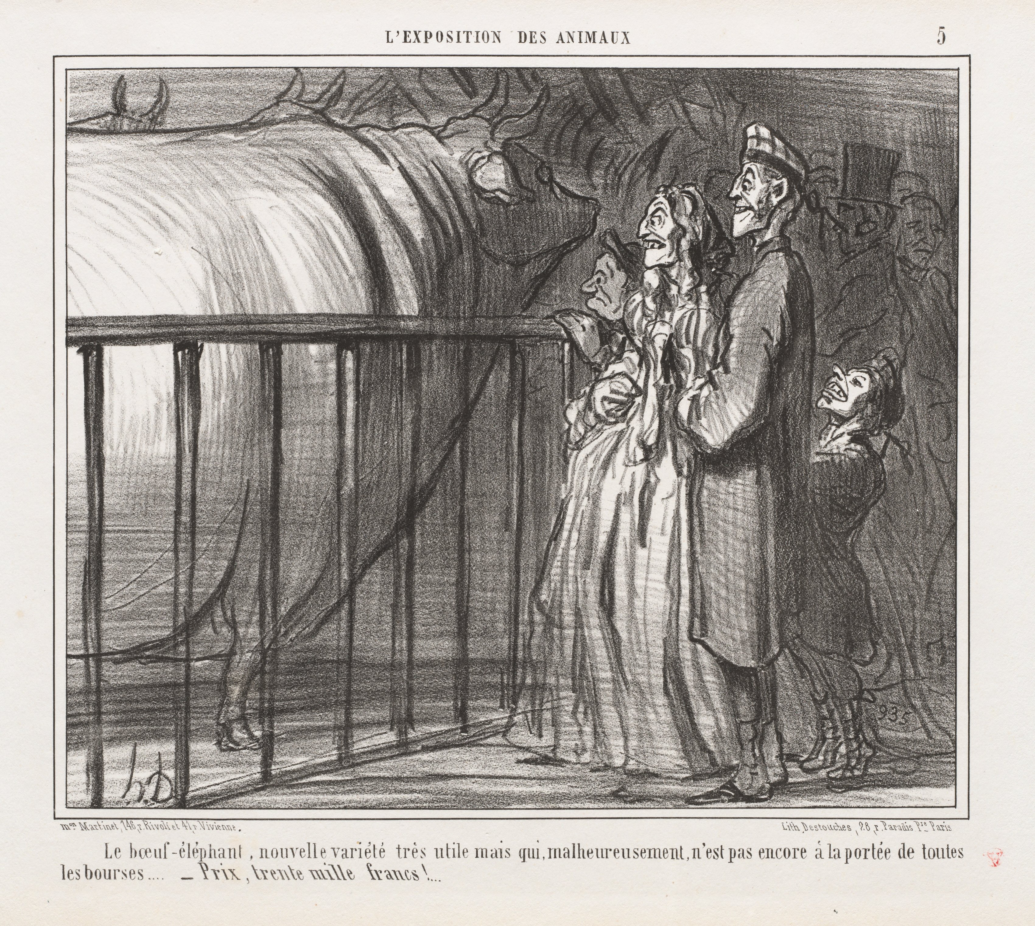 Honoré Daumier, The ox-elephant, a new and very promising breed...