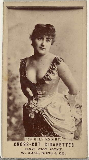 W. Duke, Sons & Co., Card Number 376, Mlle. Knight, from the Actors and Actresses series (N145-3) issued by Duke Sons & Co. to promote Cross Cut Cigarettes