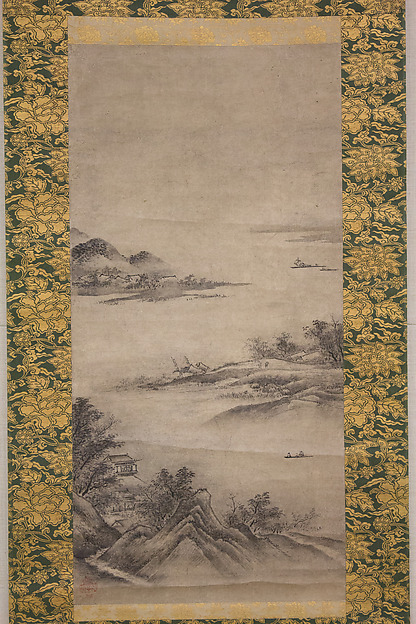 Kano Motonobu, River Landscape in Evening