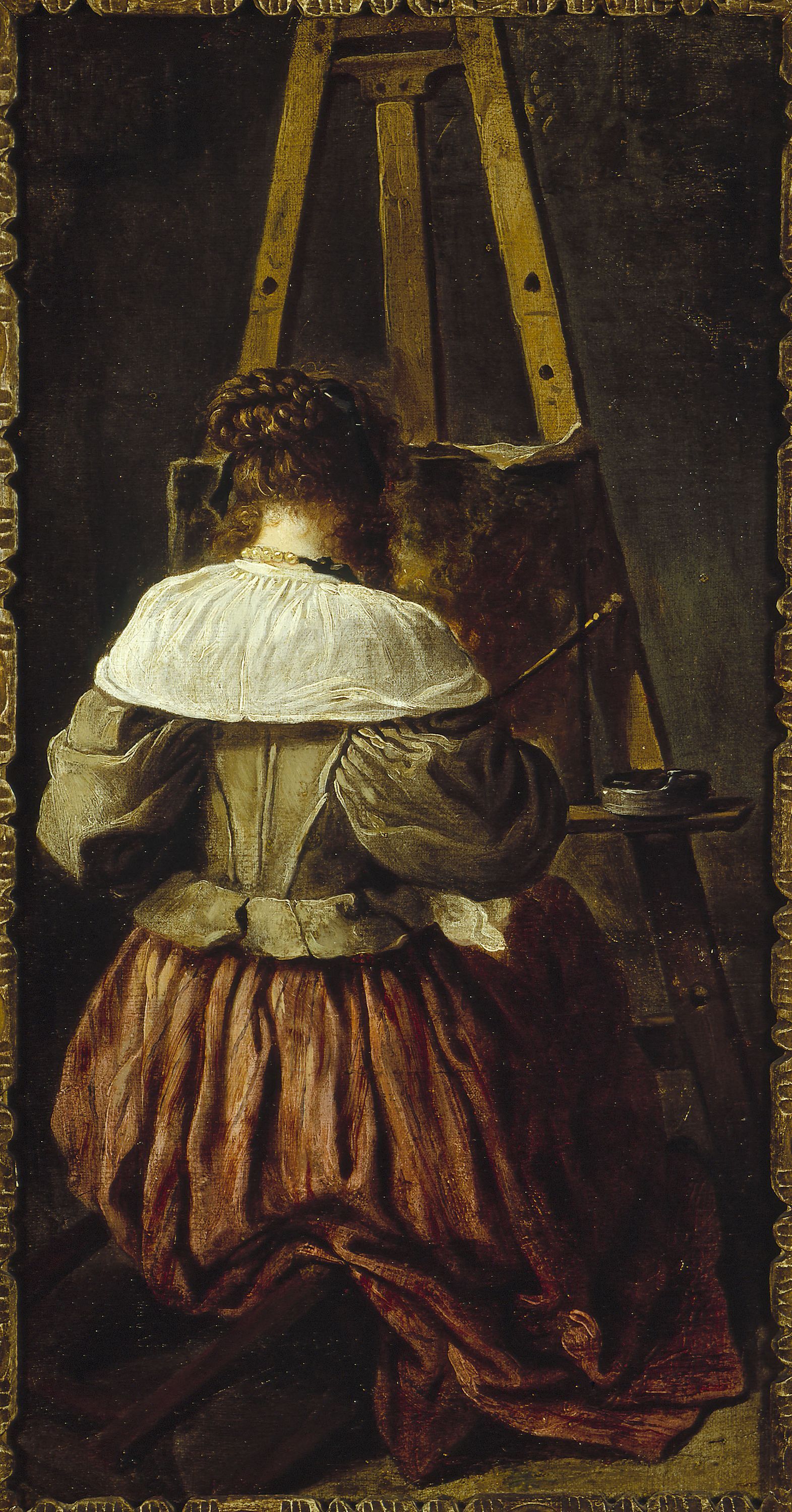 Anonyme, Femme au chevalet