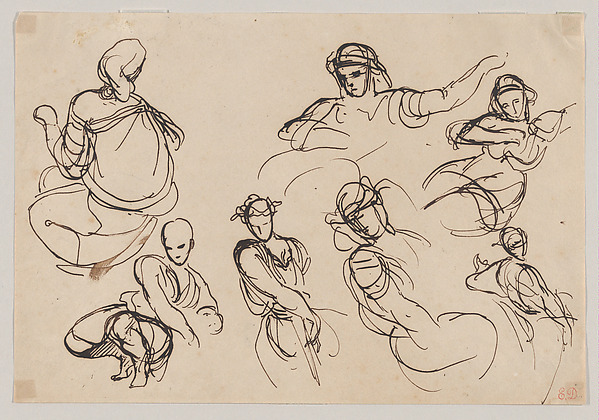 Eugène Delacroix, Figures Studies for the Salon du Roi, Palais Bourbon