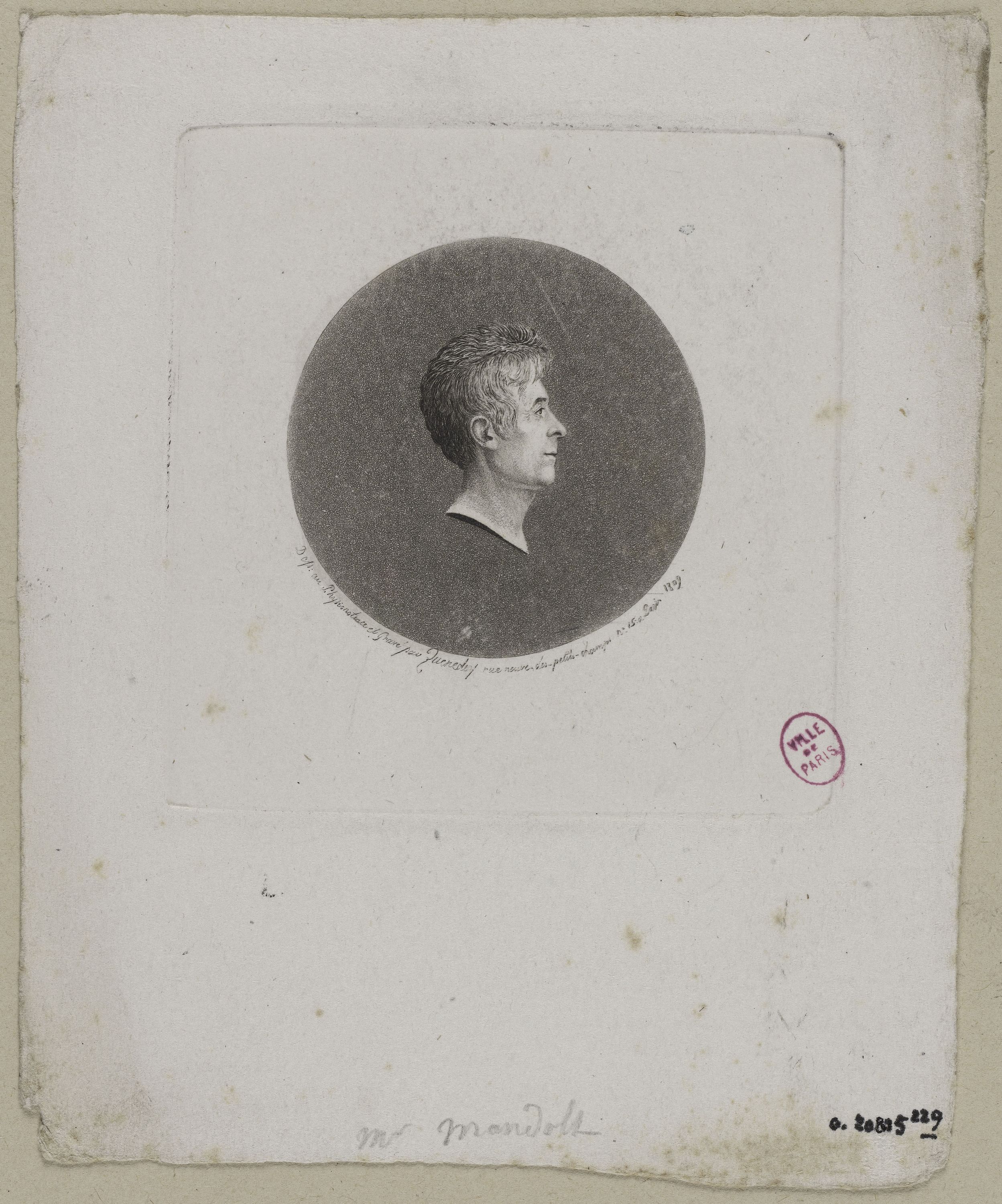 Edmé Quenedey, Portrait de Monsieur Mandolt