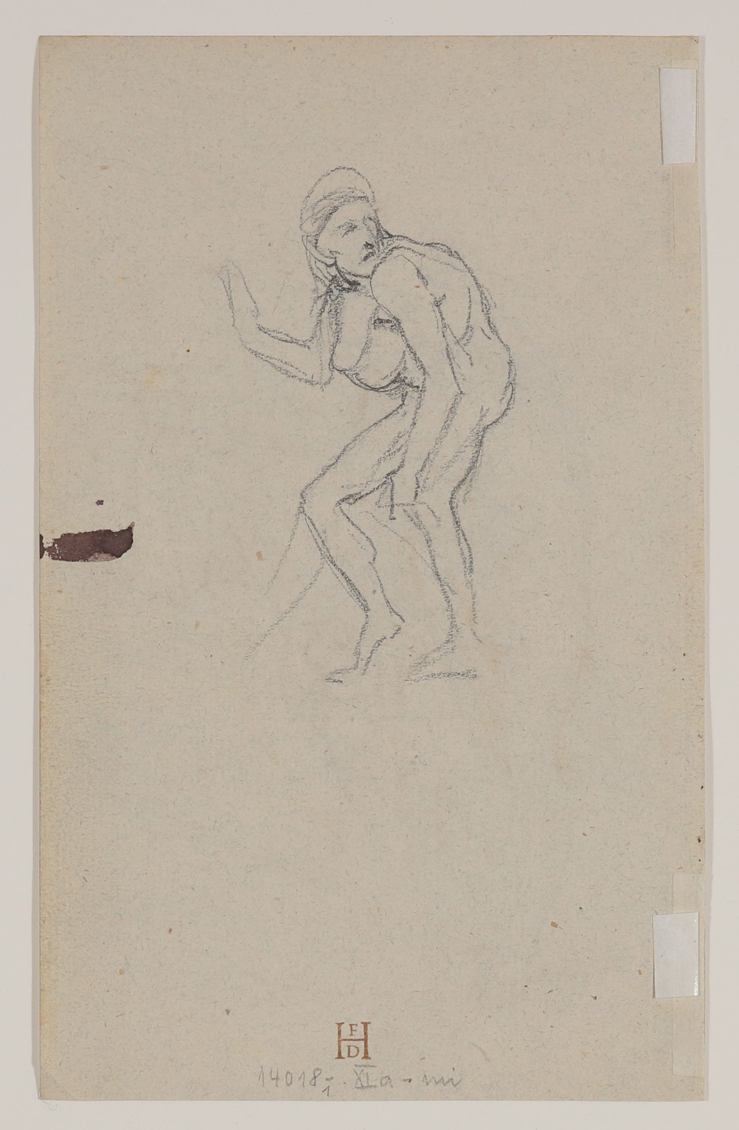 Friedrich Preller (der Ältere), Gebeugte Figur [Entwurf zu einem Illustrationszyklus mit Szenen aus Homers "Ilias"]