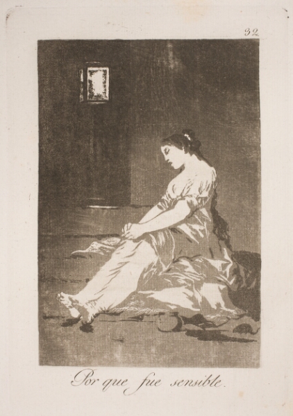 Francisco de Goya, For at have givet efter for sine følelser