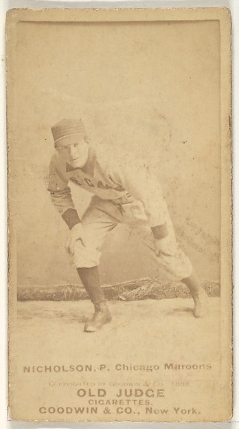 Goodwin & Company, Nicholson, Pitcher, Chicago, from the Old Judge series (N172) for Old Judge Cigarettes