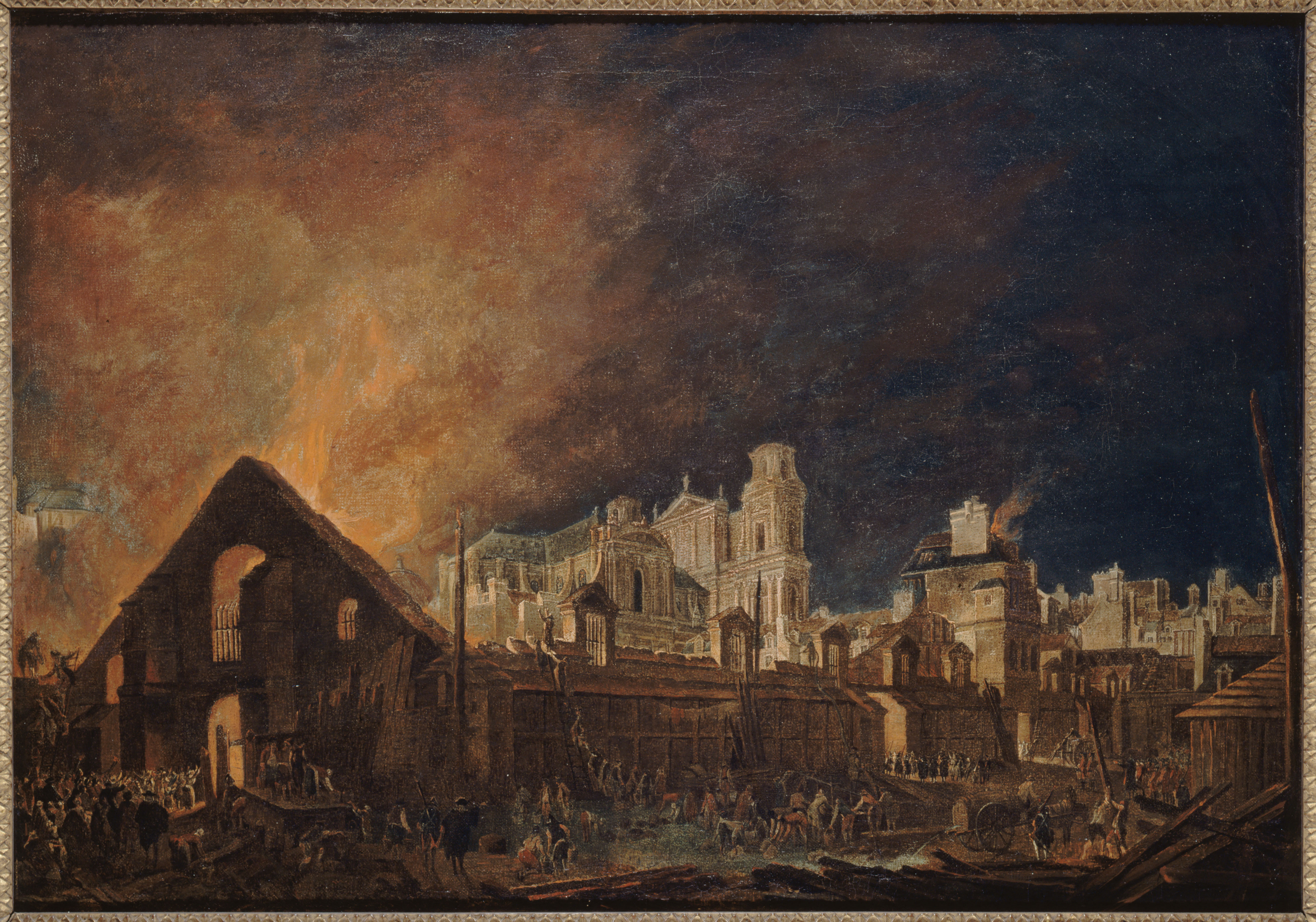 Pierre-Antoine Demachy, La Foire Saint-Germain pendant l'incendie (nuit du 16 au 17 mars 1762)