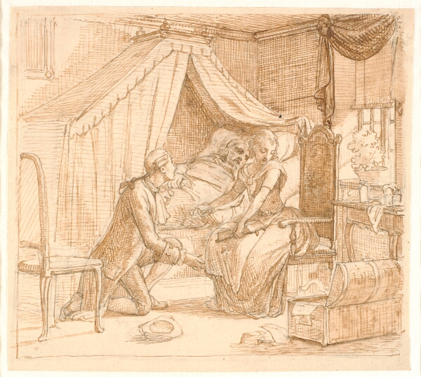 Wilhelm Marstrand, Trolovelse ved en sygeseng