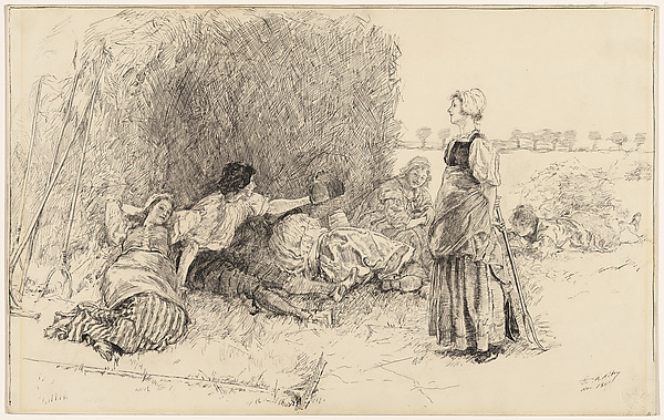 Edwin Austin Abbey, The Harvesters, illustration to "The Leather Bottèl"