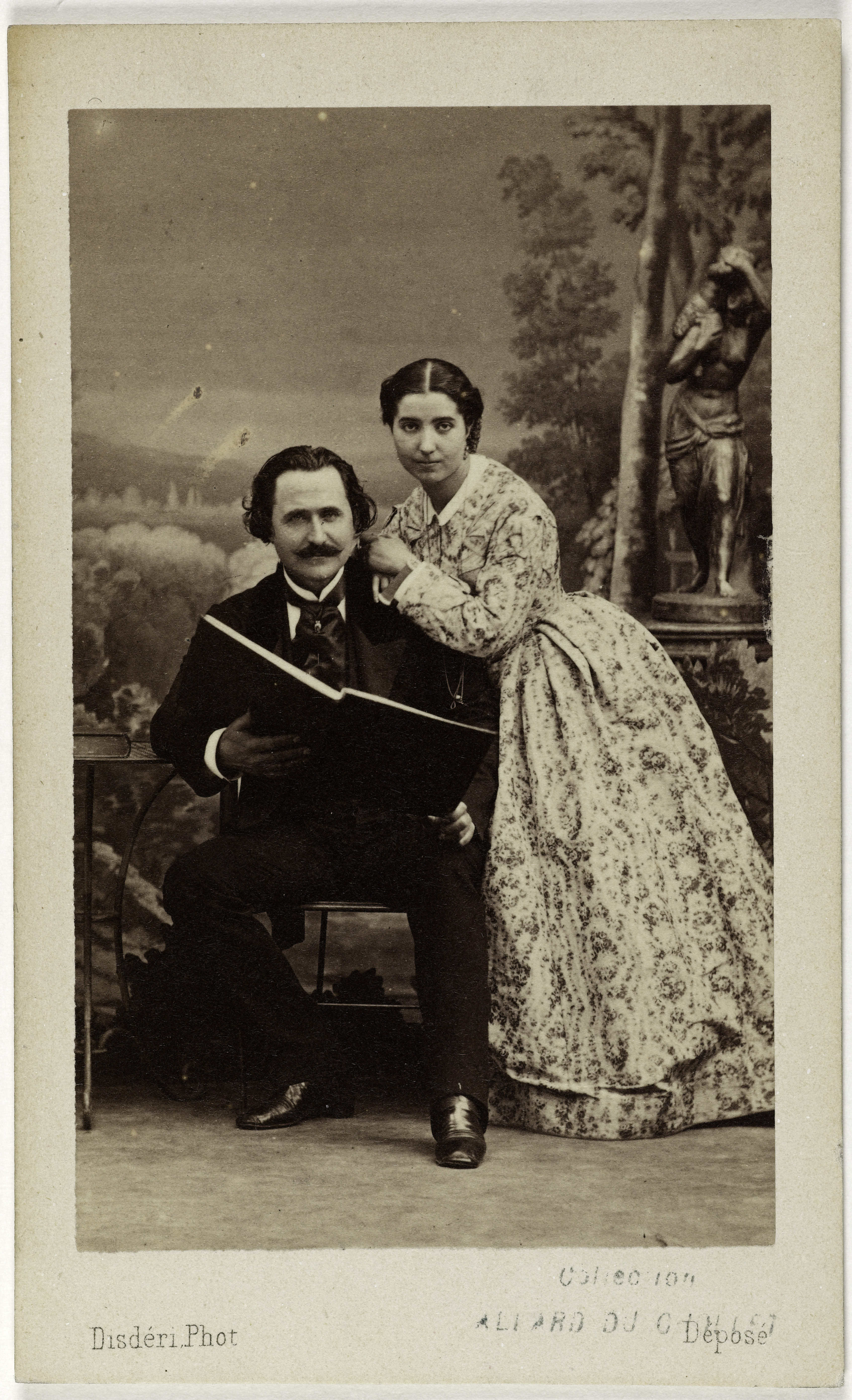 André-Adolphe-Eugène Disdéri, Portrait de Victoria Lafontaine (1841-1918) et d'Henri Thomas Lafontaine (1826-1898), (acteurs)