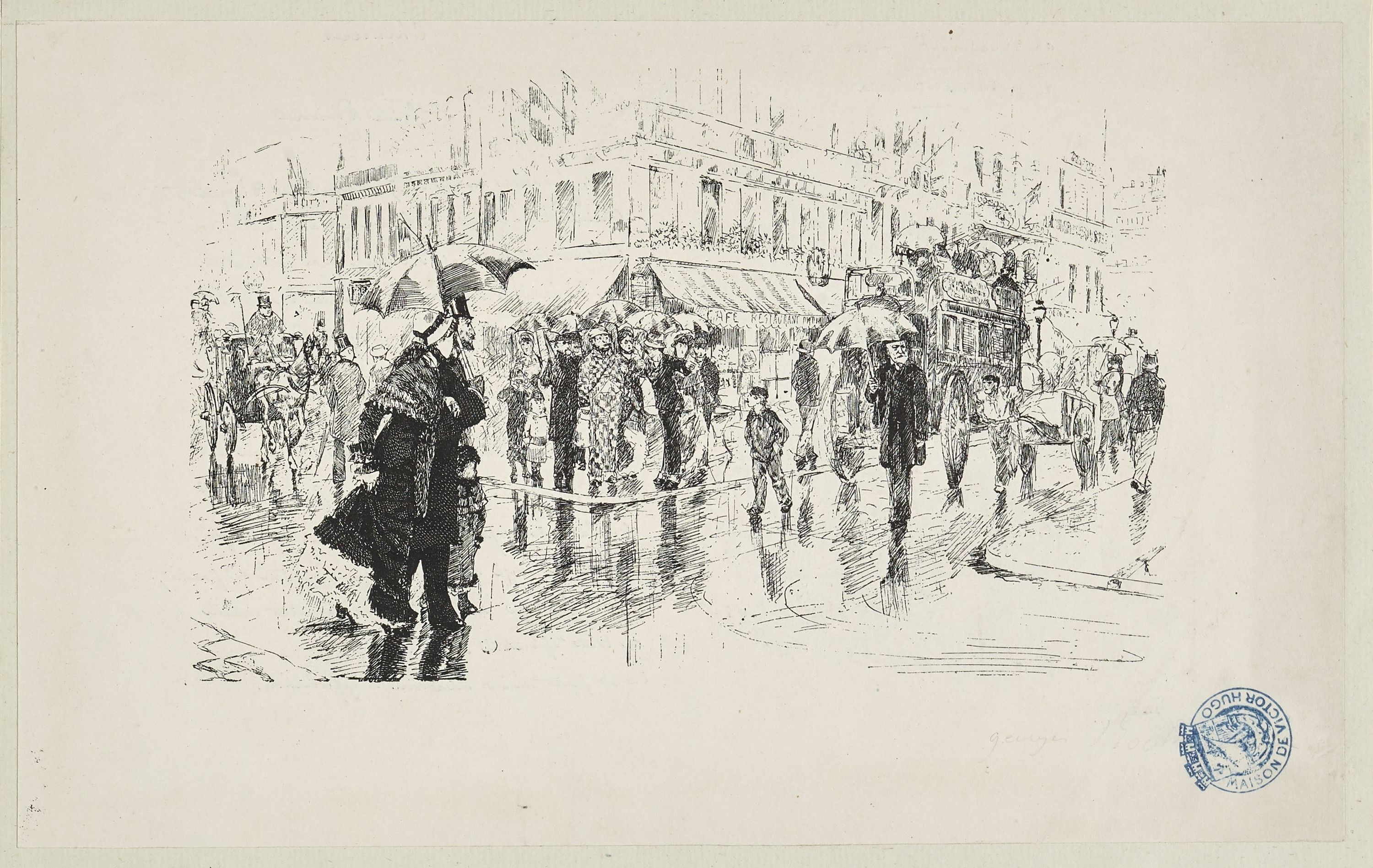 Anonyme, Victor Hugo sur un boulevard