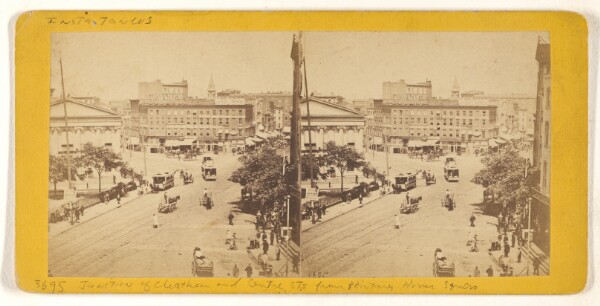 Peter F. Weil, [Junction of Chatham and Centre Sts. from Printing House Square, New York City]