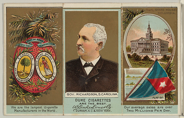 W. Duke, Sons & Co., Governor Richardson, South Carolina, from "Governors, Arms, Etc." series (N133-2), issued by Duke Sons & Co.