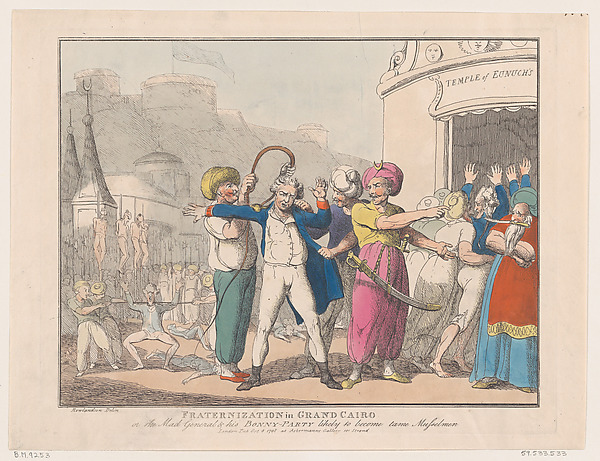 Thomas Rowlandson, Fraternization in Grand Cairo, or The Made General & his Bonny Party Likely to Become Tame Musselmen