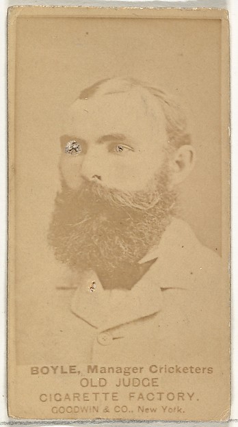 Goodwin & Company, Boyle, Manager of the Cricketers, from the Celebrities and Prizefighters series (N174) for Old Judge Cigarettes