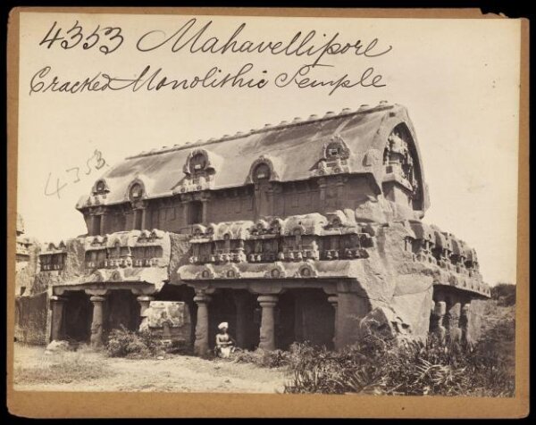 Francis Frith, Mahavellipore.  Cracked Monolithic Temple