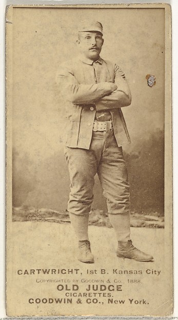 Goodwin & Company, Cartwright, 1st Base, Kansas City Cowboys, from the Old Judge series (N172) for Old Judge Cigarettes