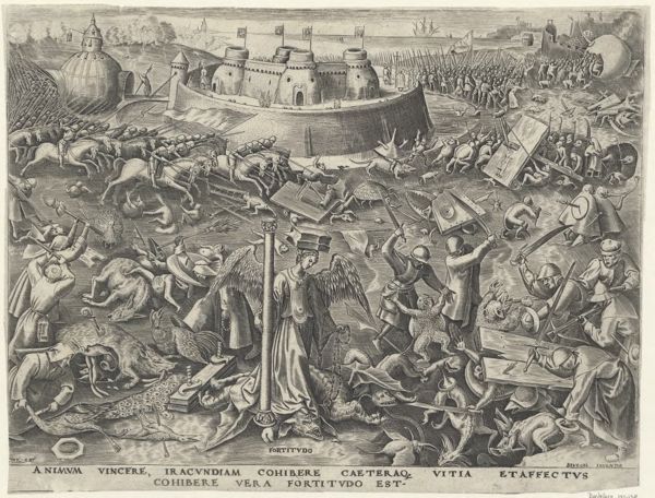 Galle, Philippe, (1537-1612), (printmaker), The seven virtues: Fortitudo