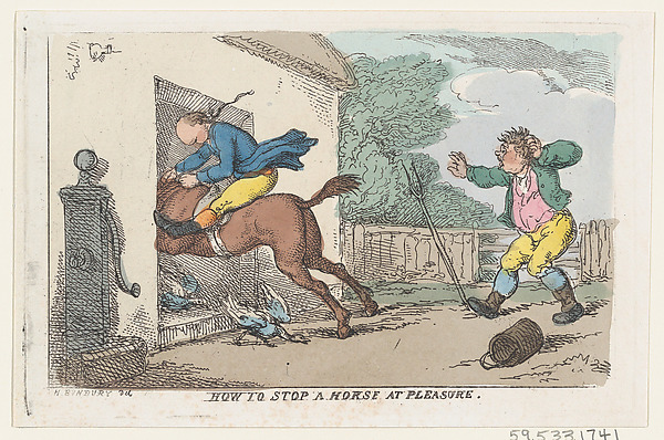 Thomas Rowlandson, How to Stop a Horse at Pleasure