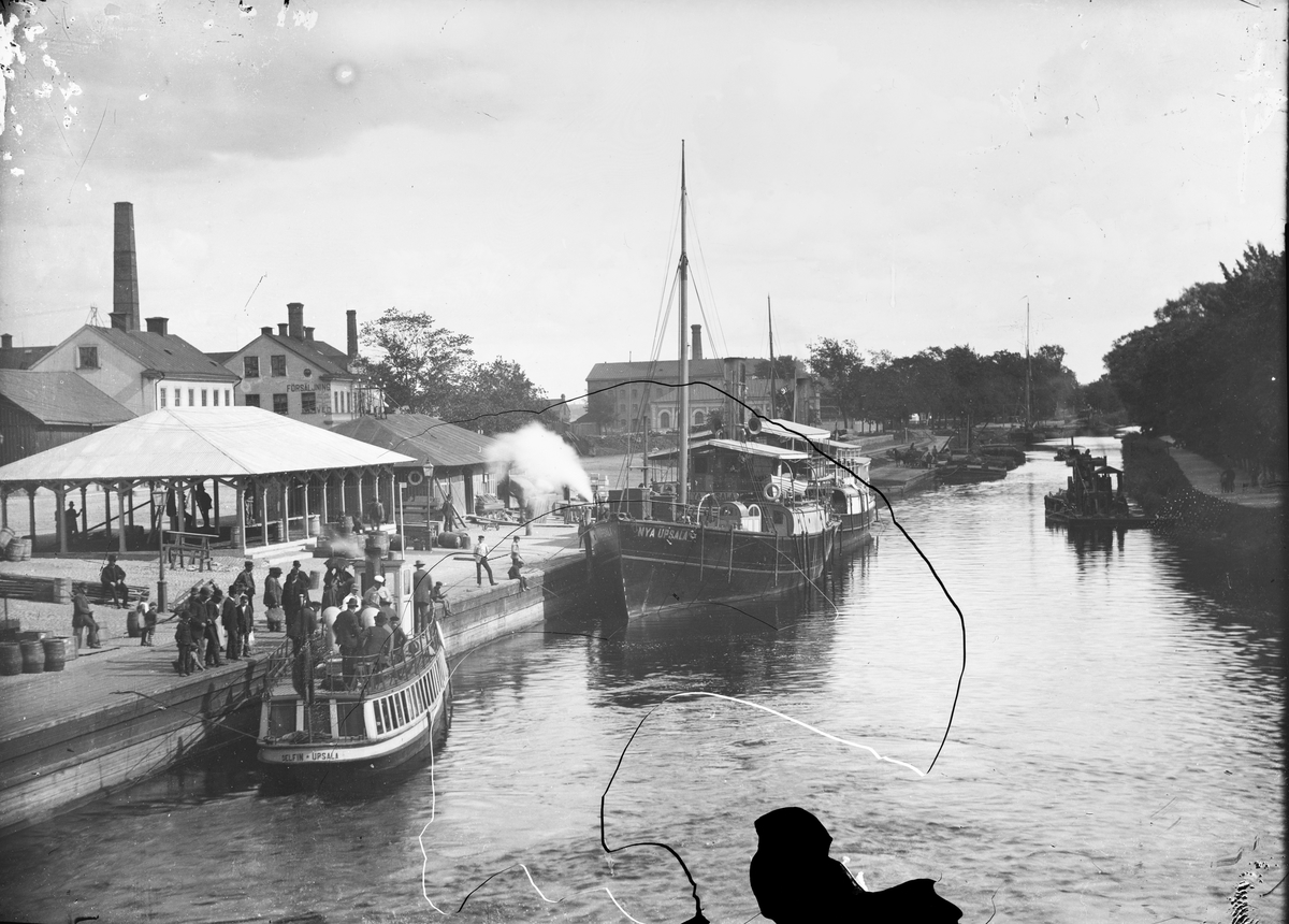 Henri Osti's Fotografiateliér, View from the Icelandic Bridge, The Harbour, Uppsala 1891