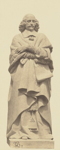Édouard Baldus, ["Mazarin", Statue by Pierre Hébert, Decoration of the Louvre, Paris]