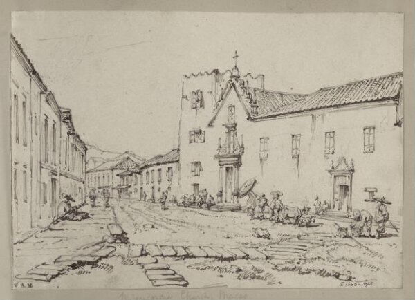 George Chinnery, The Misericordia church and tower, Macau