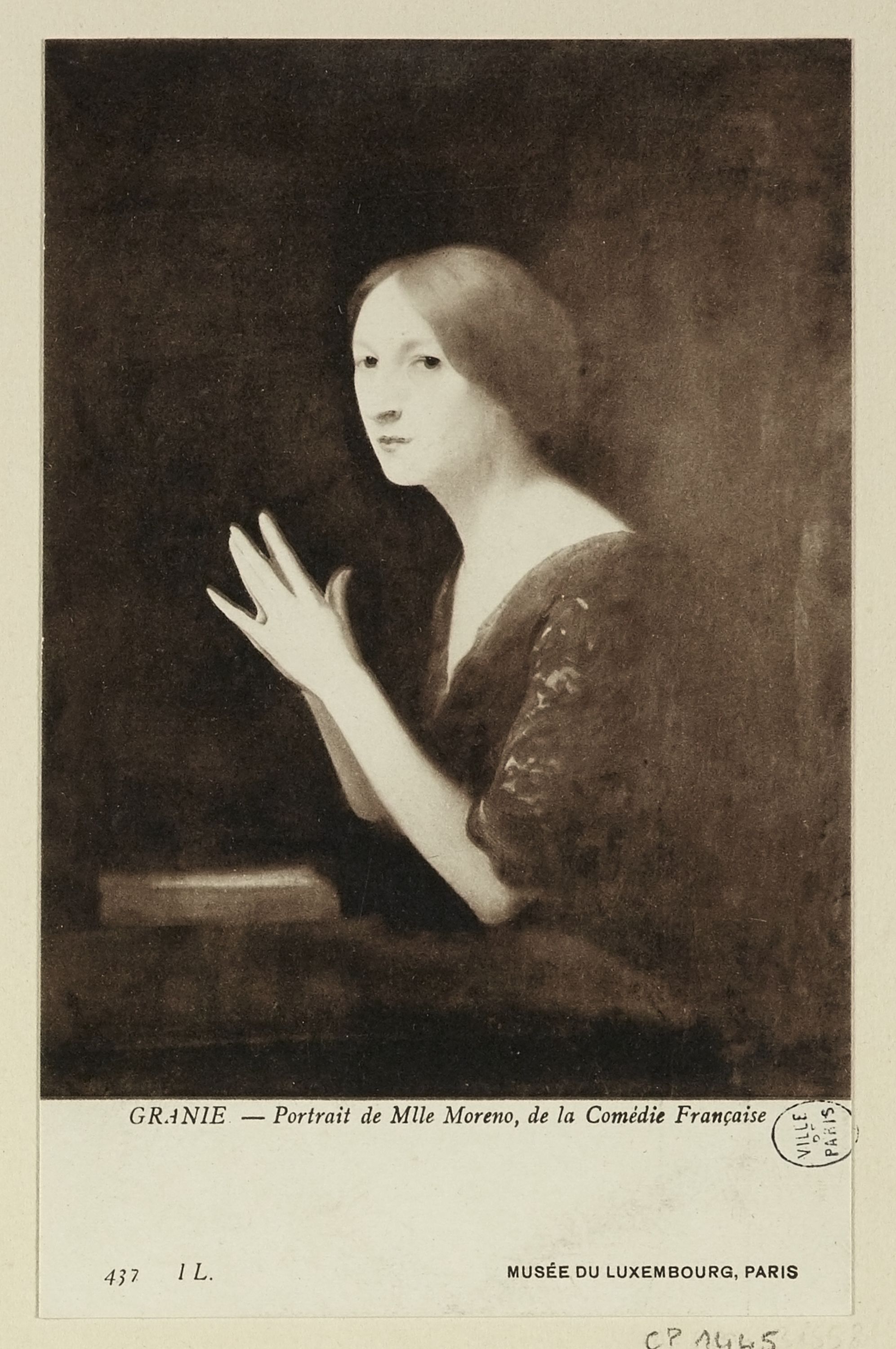 Inconnu, Granie - Portrait de Mlle Moreno, de la Comédie Française.