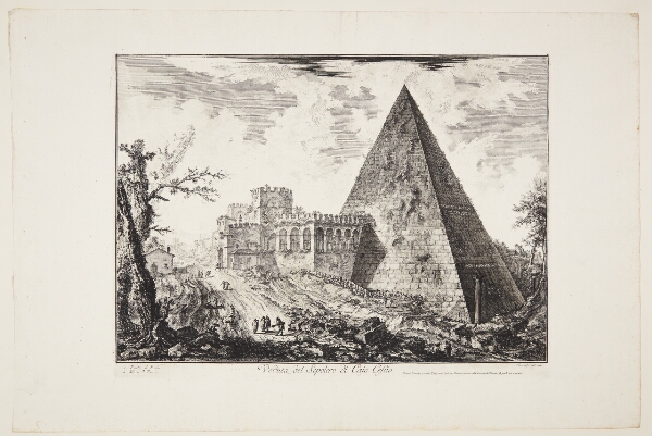 Giovanni Battista Piranesi, Cestius-pyramiden, med Porta San Paolo til venstre