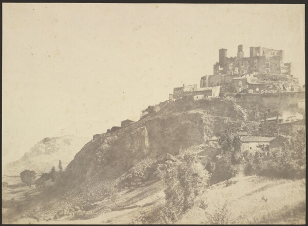 Édouard Baldus, [Landscape with Hilltop Village]