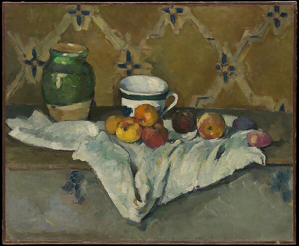Paul Cézanne, Still Life with Jar, Cup, and Apples