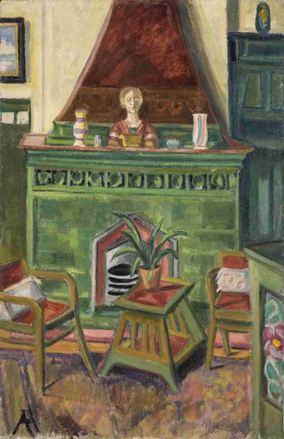 Alice Haarburger, Interieur mit Kachelofen
