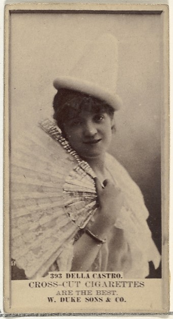 W. Duke, Sons & Co., Card Number 393, Della Castro, from the Actors and Actresses series (N145-3) issued by Duke Sons & Co. to promote Cross Cut Cigarettes