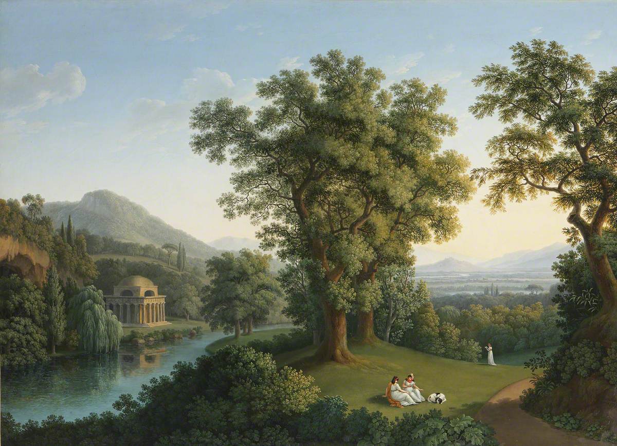 Jacob Philipp Hackert, River Landscape with Elements of the English Garden at Caserta